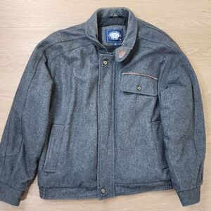 Vintage KNIGHTS BRIDGE Wool Jacket Coat Mens L 42-44 Bomber Gray Insulated EUC